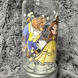 Beauty and the beast drinking glass