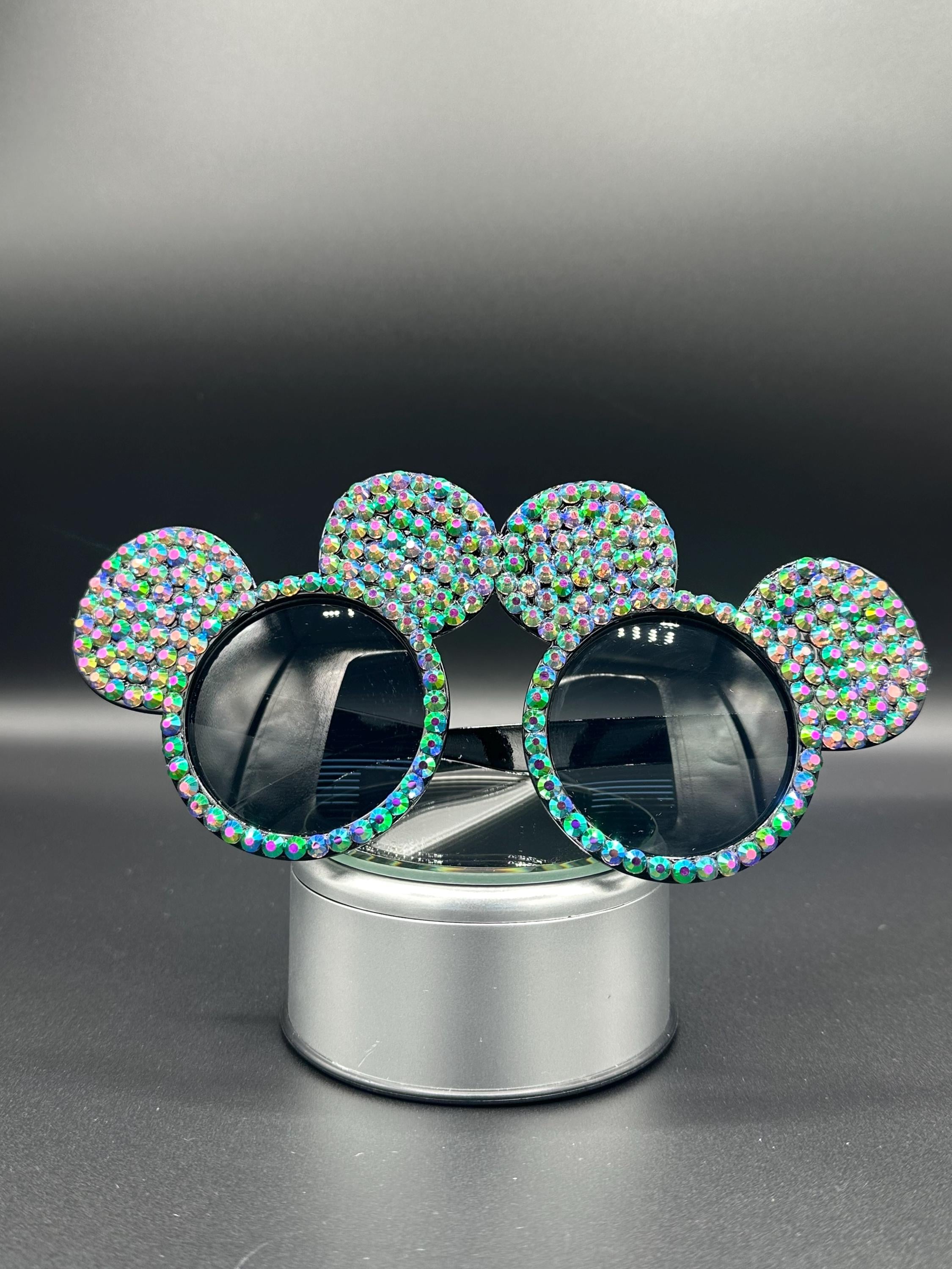 Embellished Black Sunnies with Rhinestone & Mouse Accents Rhinestone Sunglasses - Etsy main image 3
