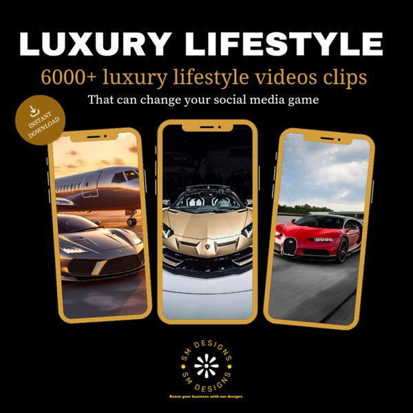 Oltre 6000 video clip virali di lusso e stile di vita ricco per cortometraggi Tiktok, Instagram e YouTube / Auto di lusso, case, orologi, denaro e stile di vita