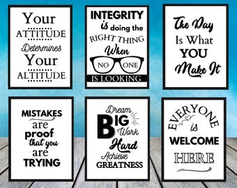 Inspirational Classroom Posters | Motivational Black and White Wall Art (PDF & PNG)