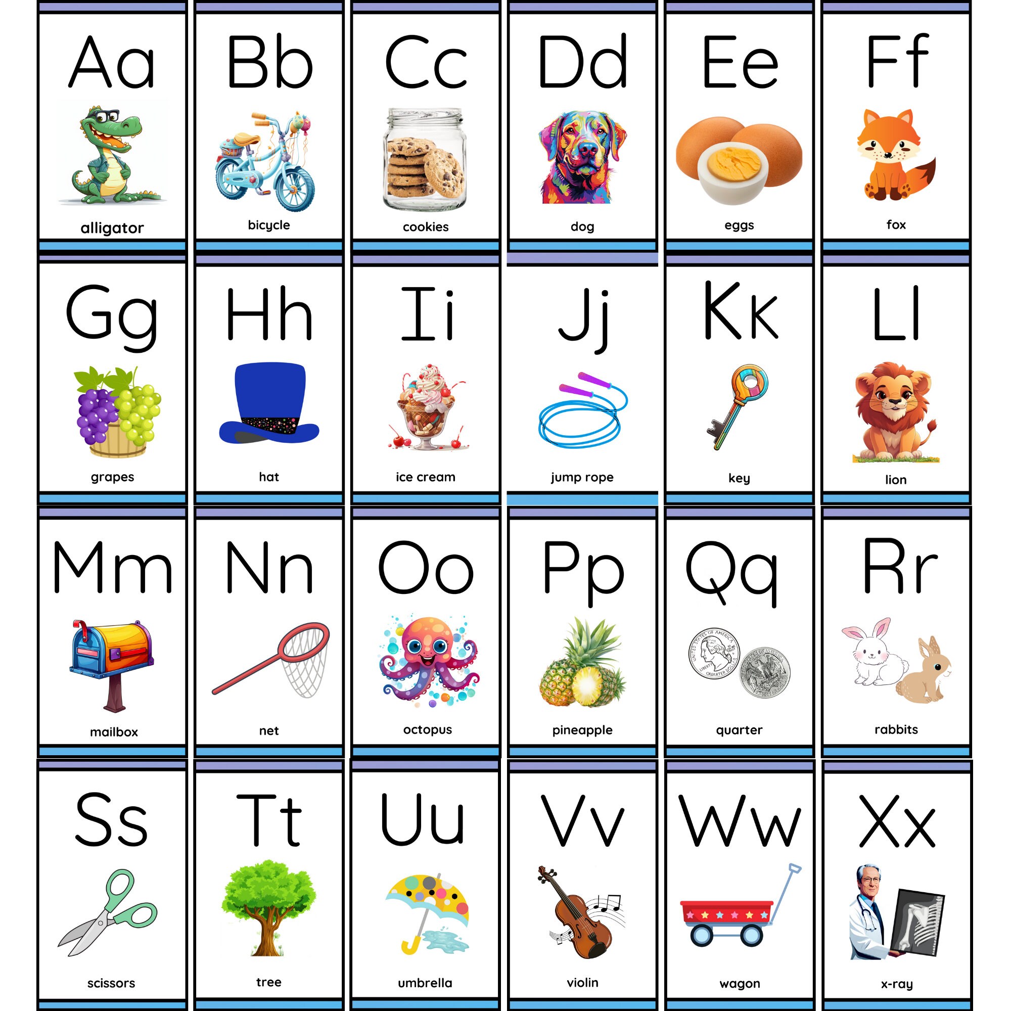 ABC Flashcard Bundle Desk Name Plate Tags Slideshow Powerpoint Alphabet Nursery Daycare