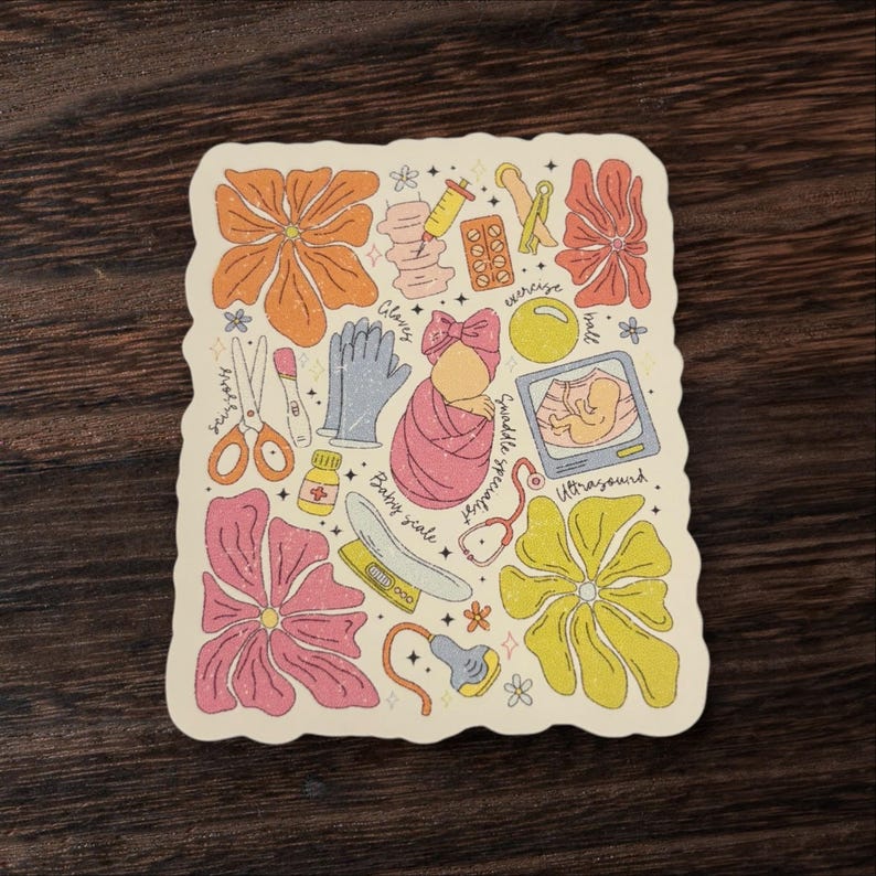 OB Collage Sticker, Birthing Sticker, Nursing Sticker, OBGYN Sticker - Etsy