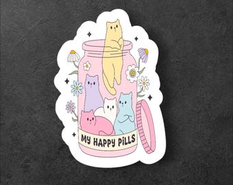 My Happy Pills Sticker/Cats Sticker/Mental Health Sticker