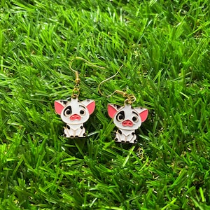 Pendientes de cerdo de dibujos animados, pendientes de animales, pendientes de películas (se venden por pares)