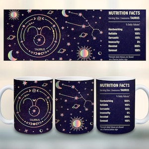 Taurus Zodiac Mug/Zodiac Ingredients Mug/15 Oz Mug