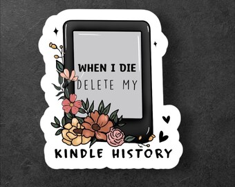 Delete My Kindle History Sticker, Kindle Lover Sticker
