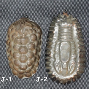 Antique Tin SMALL Food Molds, each priced separately, circa 1920-1930? (Group J)