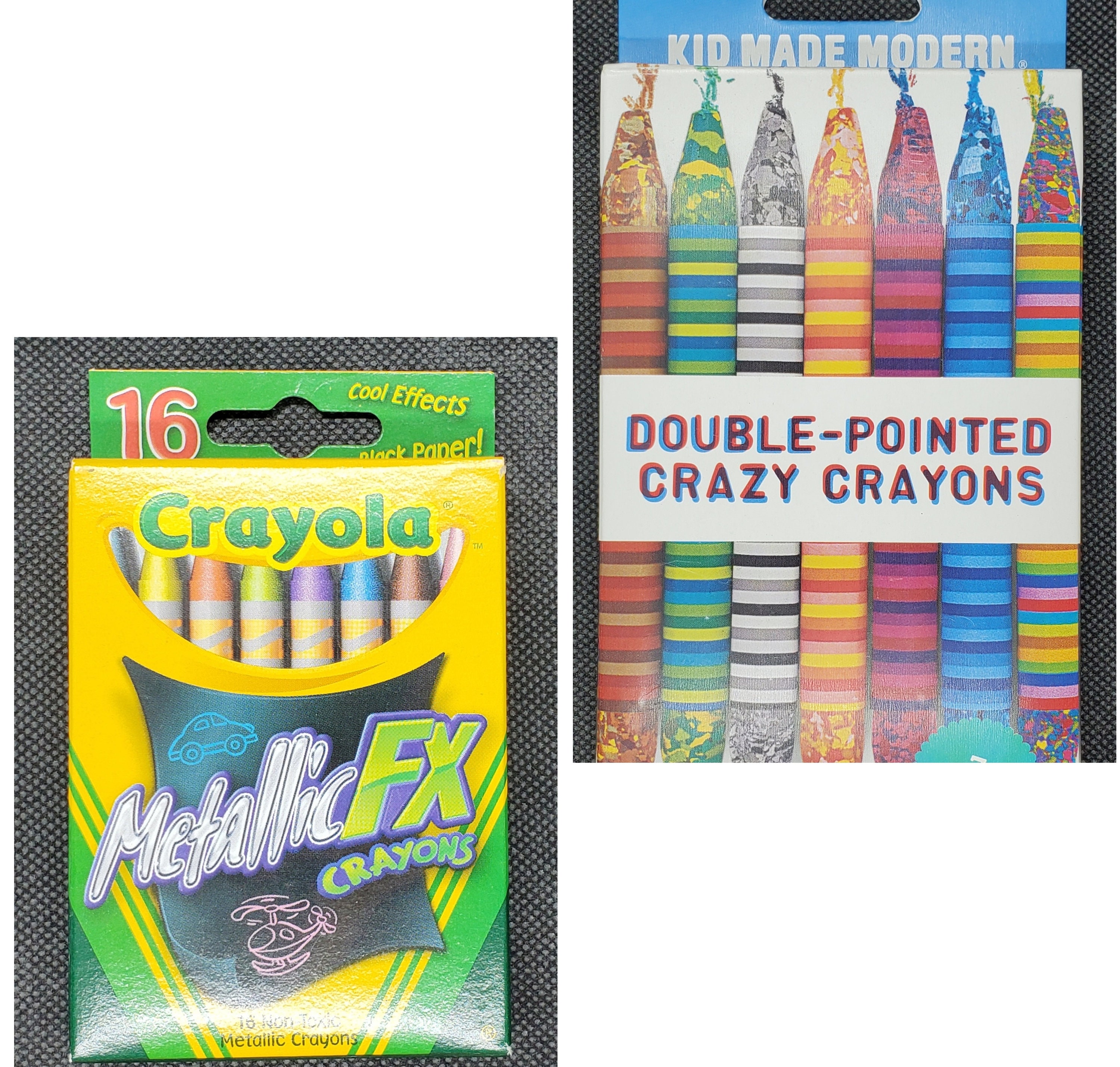 Specialty Crayons: kids Made Modern Double-pointed Crazy Crayons, and  Crayola Metallicfx Crayons NIB 