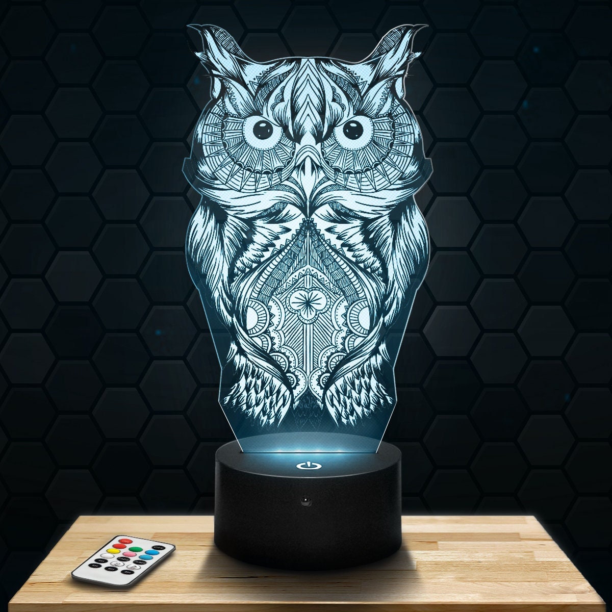 Lampe Led 3D - Chouette, Animal Nocturne Express 24H Par Gravure Laser, Cadeau Fête Des Mères, Pères