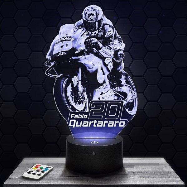 Lampeled 3D-Moto Gp Yamaha-Fabio Quartararo-Express 24H Par Gravure Laser, Cadeau Fête Des Mères, Fê