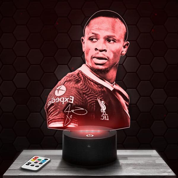 Lampe Led 3D - Liverpool Sadio Mané Express 24H, Par Gravure Laser, Cadeau Fête Des Mères, Fête Père
