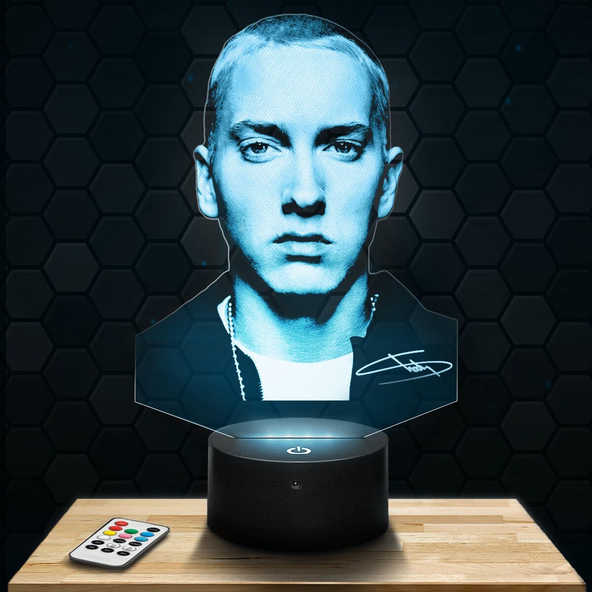 Lampe Led 3D - Eminem Express 24H Par Gravure Laser, Cadeau Fête Des Mères, Pères, Anniversaire, Noë