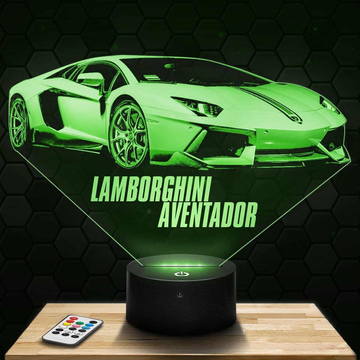 Lampe Led 3D - Lamborghini Aventador Express 24H Par Gravure Laser, Cadeau Fête Des Mères, Pères, An