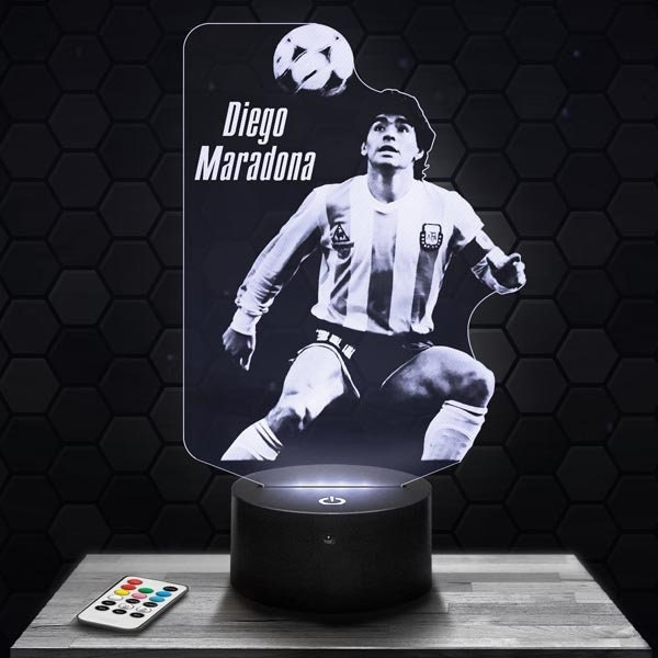Lampe Led 3D - Argentine Diego Maradona Express 24H, Par Gravure Laser, Cadeau Fête Des Mères, Fête 