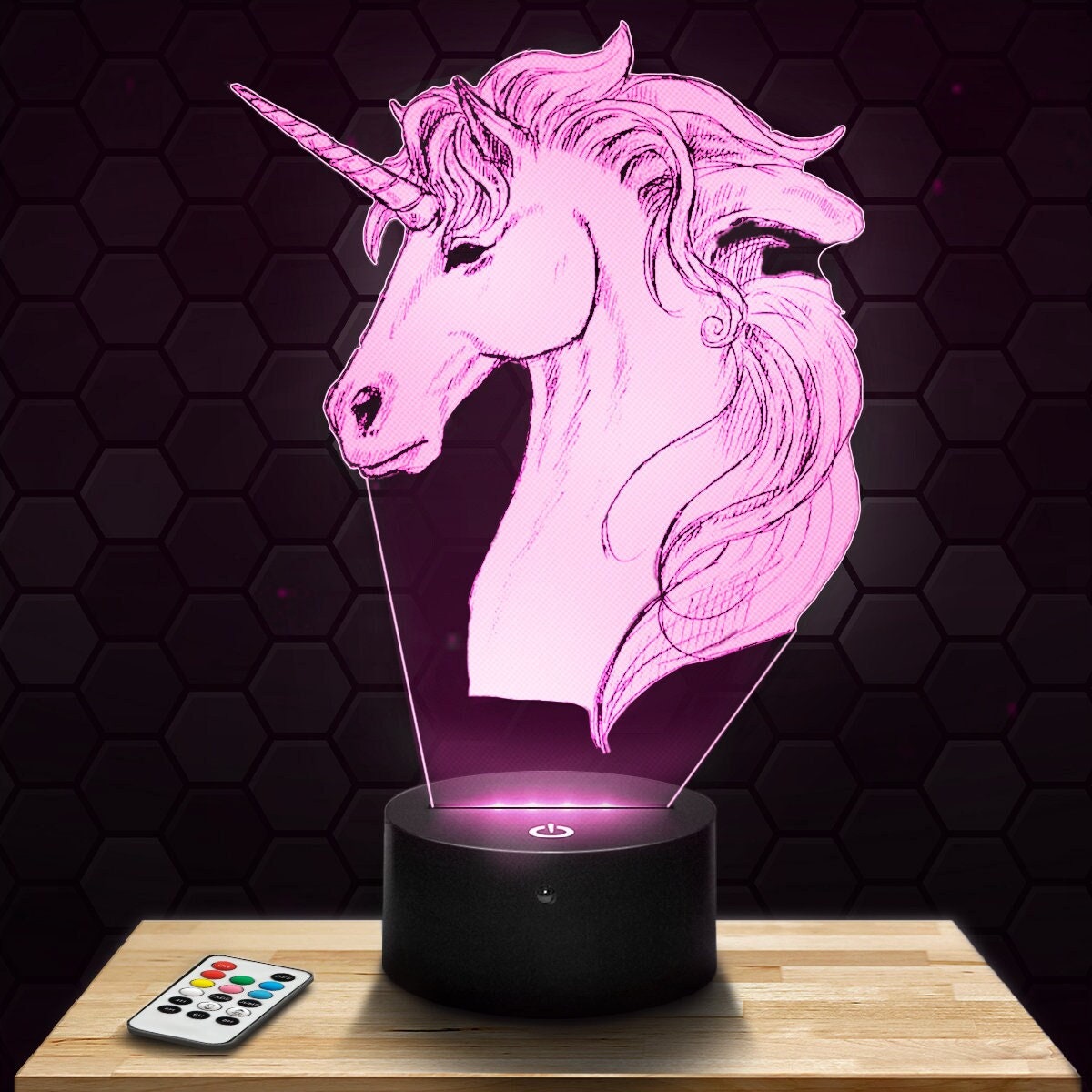 Lampe Led 3D - Licorne, Animal Fantastique -Express 24H Par Gravure Laser, Cadeau Fête Des Mères, Fê