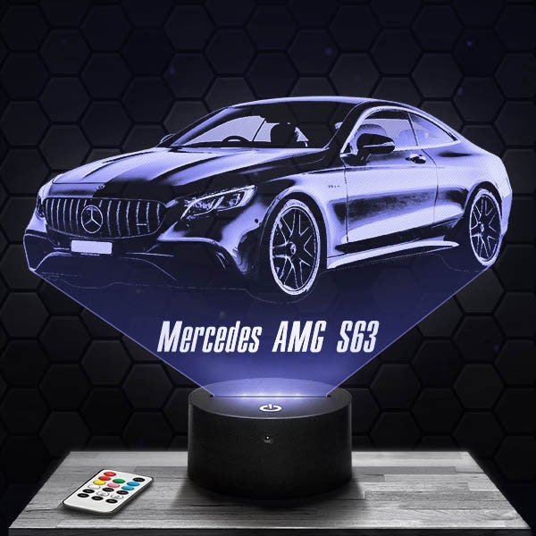 Lampe Led 3D - Mercedes Amg S63 Express 24H Par Gravure Laser, Cadeau Fête Des Mères, Pères, Anniver