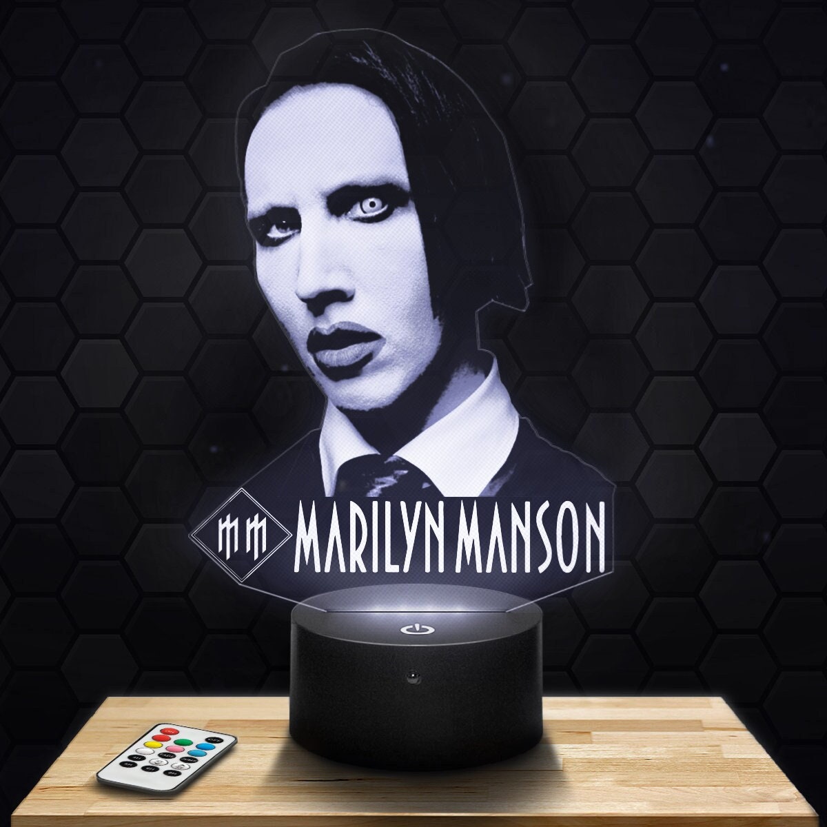 Lampe Led 3D - Marilyn Manson Express 24H Par Gravure Laser, Cadeau Fête Des Mères, Pères, Anniversa