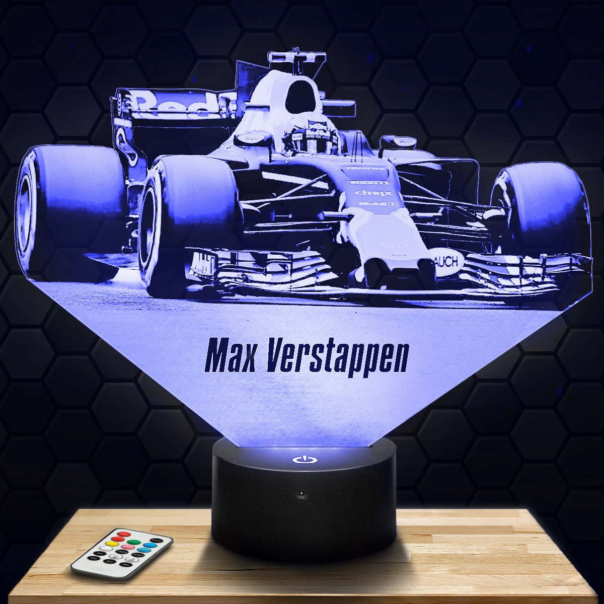 Lampe Led 3D-Formule 1 Max Verstappen - Express 24H Par Gravure Laser, Cadeau Fête Des Mères, Pères,