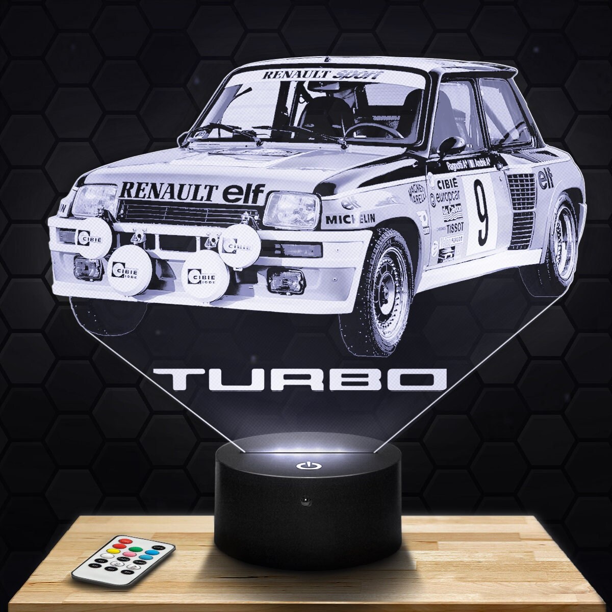 Lampe Led 3D - R5 Gt Turbo Express 24H Par Gravure Laser, Cadeau Fête Des Mères, Pères, Anniversaire