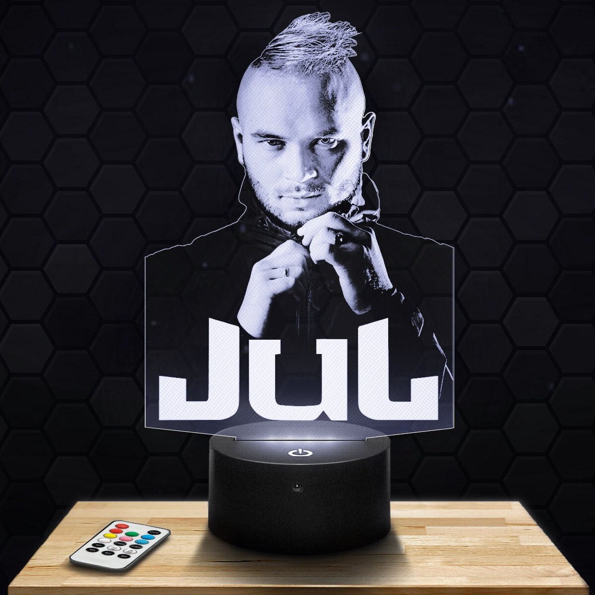 Lampe Led 3D - Jul Express 24H Par Gravure Laser, Cadeau Fête Des Mères, Pères, Anniversaire, Noël, 