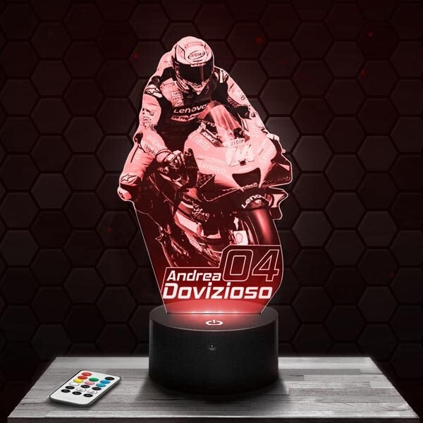 Lampe Led 3D -Moto Gp Ducati -Andrea Dovizioso -Express 24H, Gravure Laser, Cadeau Fête Des Mères, F