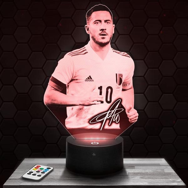Lampe Led 3D - Belgium Eden Hazard Express 24H, Par Gravure Laser, Cadeau Fête Des Mères, Fête Pères