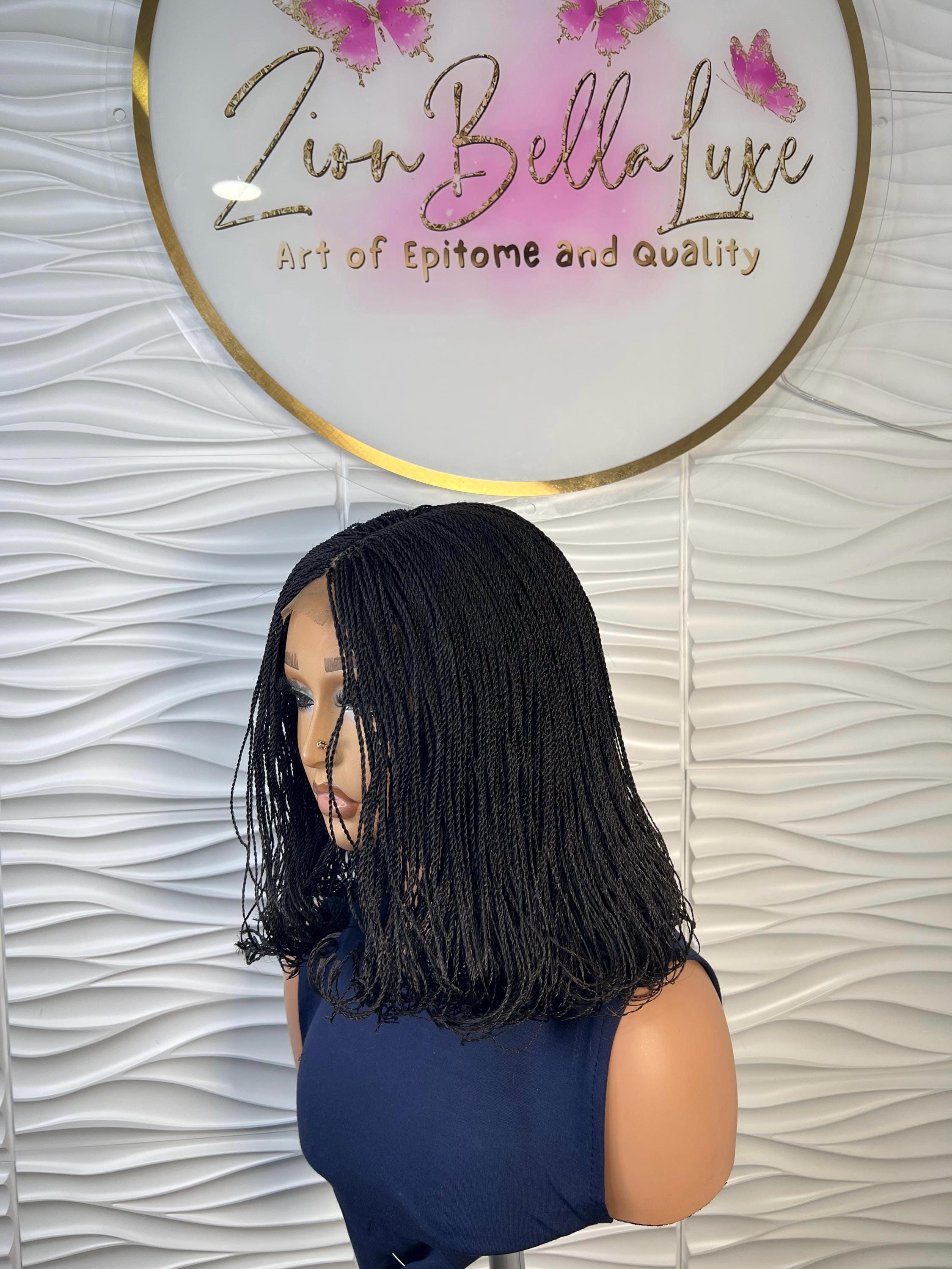 Twist Braided Wig, Black Braided Wig, Micro Braids, Closure lace braided wig, Million braids, Nano twist, Wigs For Black Women.