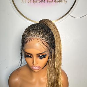 Ready to ship Braided Wig, Blonde Braided Wig, Micro Braids, Full lace braided wig, Million braids, Nano twist, Wigs For Black Women.