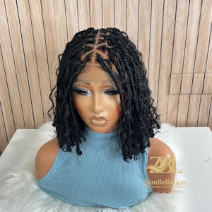 Ready to ship Goddess Boho Braided wigs | 12” Triangle Parts Knotted Tips Full Lace