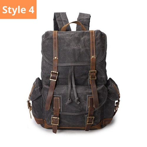 Canvas Backpack Women Men, Leather Rucksack, Handmade Wax Canvas School Backpack, Laptop Backpack, Long Distance shops Friendship Gift,