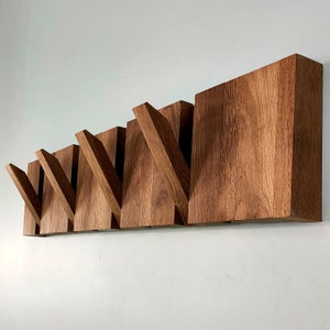 Coat rack wall, Wooden piano wall fumed oak hanger, Wooden wall coat rack, Flip down coat rack, Oak wood rack, Wall mounted organizer