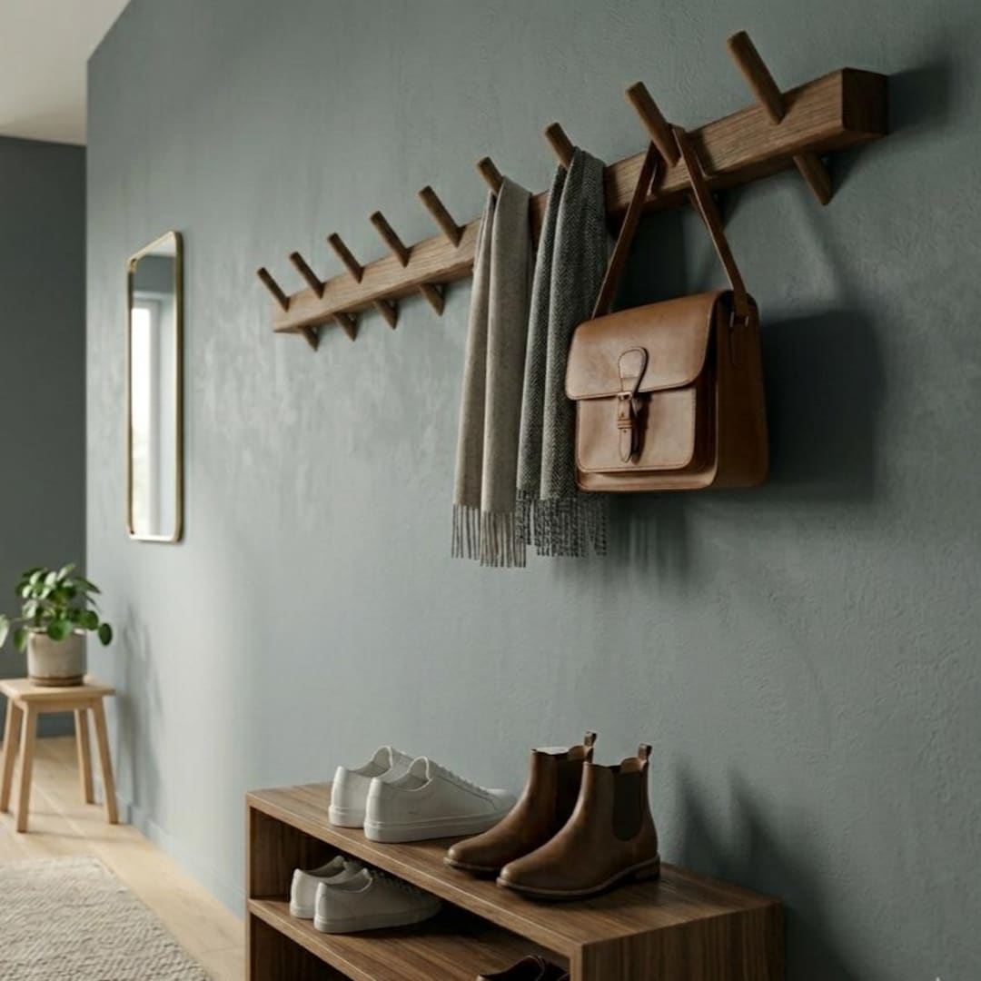 Wall Covering Rack Wooden Oak Wall Hanger/ Coat Rack/ Wall Mount Rack/ Clothing Oak Wall ...