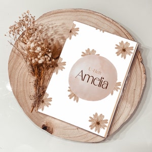 U-Heft Hülle mit Namen und Geburtsdatum | Blumen | Boho | Personalisierbar