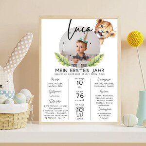 Geburtstagsposter Löwe | Erster Geburtstag | Kinderzimmerdekoration | Wild one