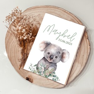 U-Heft Hülle mit Namen und Geburtsdatum | Koala | Eukalyptus | Personalisierbar