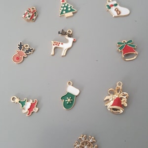 Enamel Christmas Charms Pendants Jewellery Making