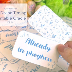 Printable divine timing Oracle Cards | Digital Download| Channeled Messages| Twin Flame  |Soulmate | time cute tarot deck | spiritual tool