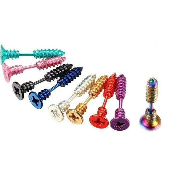 Screw Earring for Men Women Stainless Steel Punk Hip Hop Earrings Cartilage Ear Stud (18)9 Pairs NEW Buy 1 Get 1 2023 Sale!