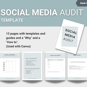 Editable Social Media Audit Template | Business Template | Social Analytic Template | Template Media Audit