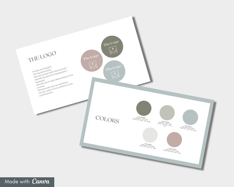Brand Book Editable Canva Template | Visual Identity Guidelines | Brand ...