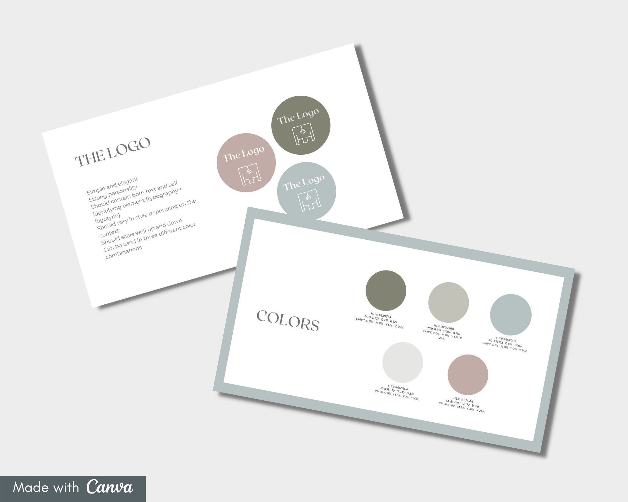 Brand Book Editable Canva Template | Visual Identity Guidelines | Brand ...