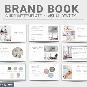 Brand Book Editable Canva Template | Visual Identity Guidelines | Brand Identity Book