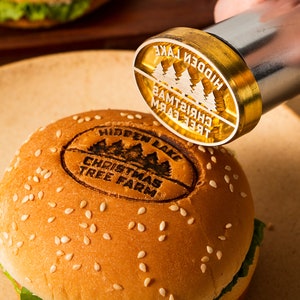 Custom Burger Stamp BBQ Branding Personalised Bread Stamp for