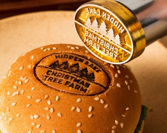 Sello de hamburguesa personalizado, hierro de marca para hamburguesa, plancha eléctrica para madera, hierro de marca de hamburguesa personalizado, sellos de logotipo de restaurante personalizados, sello personalizado