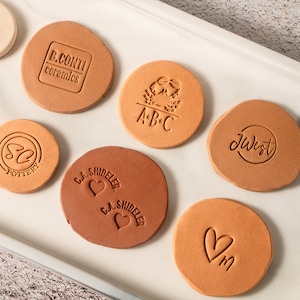 Firma de arcilla personalizada, sello de cerámica personalizado, sello de latón para cerámica, sello para cerámica, sellos de letras personalizados para arcilla, molde de latón para arcilla