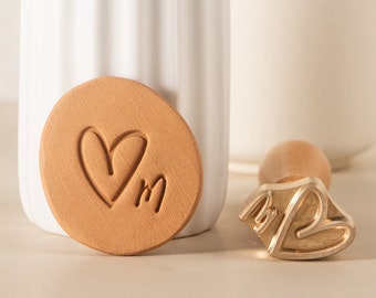 Ceramic Signature Stamp Logo, 12 mm Thick Brass Pottery Stamp, Custom Pottery Stamp, Gifts for Pottery Makers