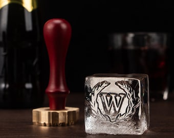 Custom Ice Stamp, Personalized Brass Stamp for Ice, Gift for Bartender, Custom Initial Ice Stamp, Bar Logo Stamp, Multiple Design Options