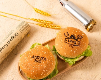 Hierro de marca para hamburguesa, plancha eléctrica para alimentos, sello de logotipo de restaurante personalizado, sello de hamburguesa personalizado, sello de logotipo personalizado, regalo para novio