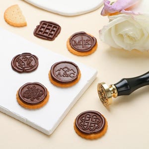 Sello de chocolate personalizado, sello de chocolate personalizado, sello de logotipo de chocolate, sello de lacre, herramienta de lacre, molde de chocolate, moldes para hornear