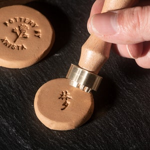 Timbro in ceramica personalizzato, timbro in ceramica personalizzato, timbro in ceramica in ottone spesso 12 mm, firma in argilla, timbro personalizzato, regalo di compleanno per lui